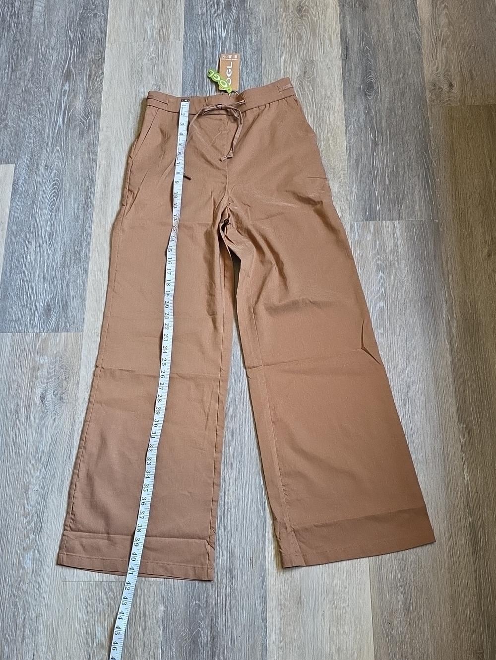 OGL Wide Leg Drawstring Pants — Brown - Picture 8 of 16